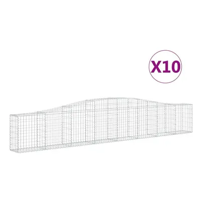 (400 x x 60/80 cm/10 pcs) vidaXL Arched Gabion Basket Stone Basket Gabion Retaining Wall Galvani