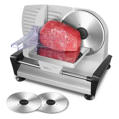 Meat Slicer with * 19cm Blade, Electric Meat Slicer Machine for Home Use 200W, Deli Food Slicer,