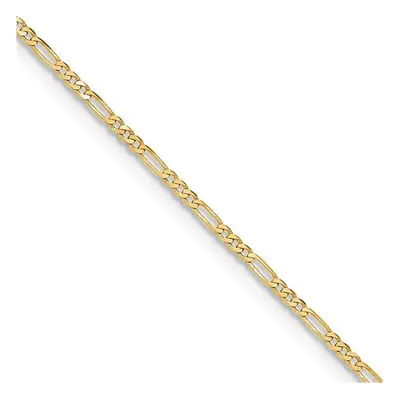 Quality Gold FFL050-9 1.80 mm x in. 14K Yellow Gold Flat Figaro Chain