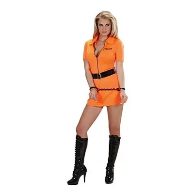 Ladies Guilty Inmate Costume Medium Uk For Prisoner Convict Jail Fancy - guilty inmate orange co