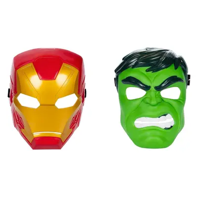 Marvel Avengers Hero Mask Multipack Iron Man & Hulk Mask 2-Pack Super Hero Roleplay Toys for Kid