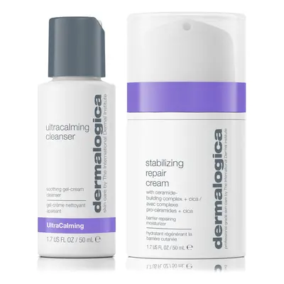 Dermalogica Skin Repair Duo, Facial Cleanser and Moisturizer Set for Sensitive SKin - Soothes an