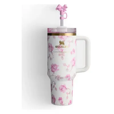 (Pink flower) Stanley Love Shack Quencher H2.0 Tumbler OZ Stainless Steel Cup Gift