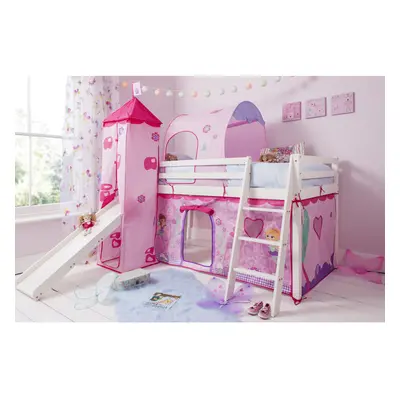 Moro Cabin Bed Midsleeper with Slide & Fairies Package in Classic White