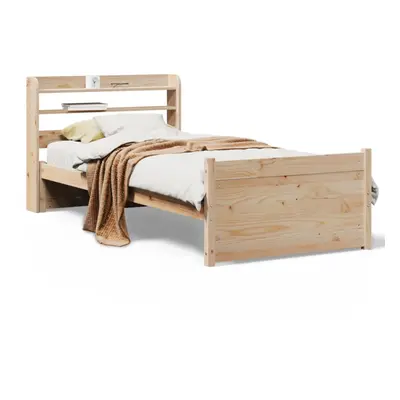 vidaXL Bed Frame with Headboard Bed 75x190 cm Small Single Solid Wood Pine