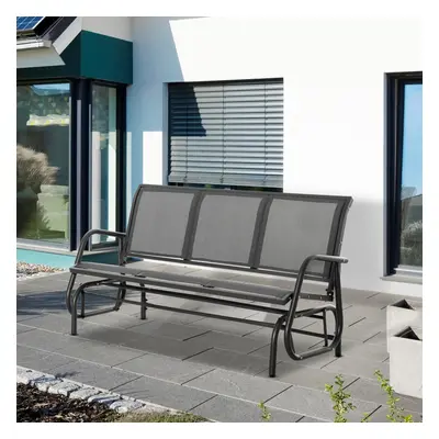 Outsunny 3-Seat Glider Rocking Chair for People Garden Bench Grey