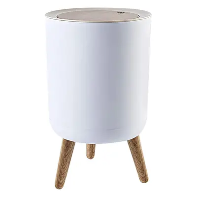 With push-on lid, plastic trash can is suitable for kitchen, bathroom, bedroom, living room