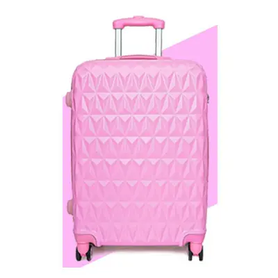 (PINK) Hard Shell Suitcase Lightweight hand Carry Cabin