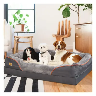 (2XL(120x90x10cm)) Luxury Large Orthopedic Dog Bed Warm Washable Pet Sofa