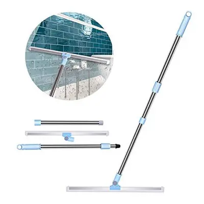 Wet Room Floor Squeegee, Wiseten 50cm Silicone Water Squeegee Floor Cleaner with Long Handle Hea