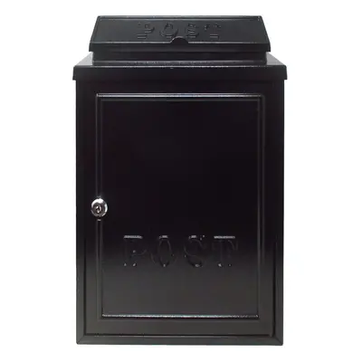 (Black) Vintage Decor Black Lockable Post Mail Letter Box