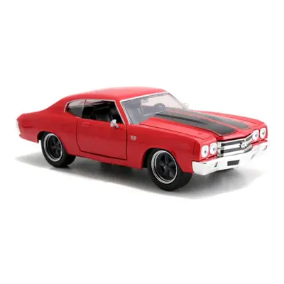 Jada Dom\'s Chevrolet Chevelle SS Red with Black Stripes \Fast & Furious\" Movie 1/24 Diecast Mo