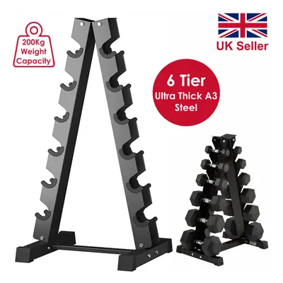 6 Tier Dumbbell Rack Storage Stand Tree Hex Vertical Weight Wide