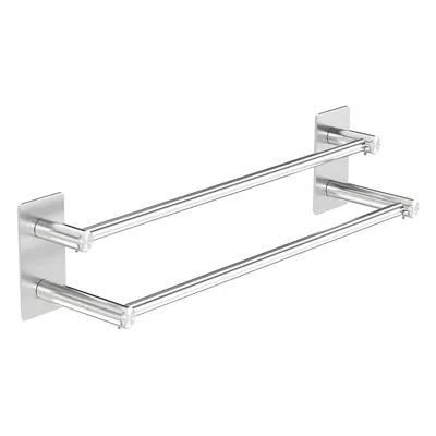 (70CM, Silver 2) Splicing, Towel Rail Self Adhesive, 2-Tier Bath Towel Rail Wall Mounted