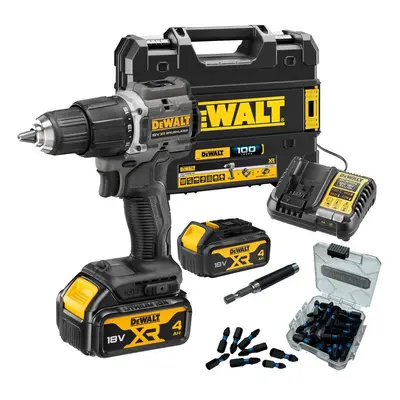 Dewalt DCD100M2T Black 18v XR Brushless Compact Combi Hammer Drill + 25PC Set