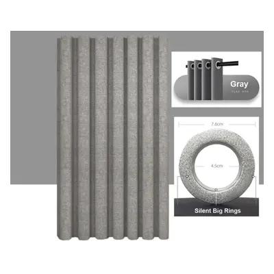 (grey, W180xH200cm) Imitation Linen Shower Curtain With Big Rings Bathroom Waterproof Thick Fabr