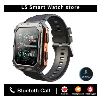 (orange, silicon) New Full Touch Smartwatch For Android Blood Pressure Oxygen Fitness Watch Atm 