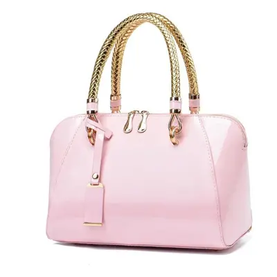 (pink) Women&apos;s Bags Handbags Lacquered Leather Fashion Handbags Ladies Bags Large-capacity 