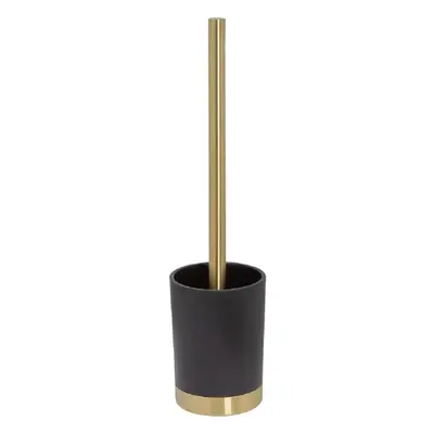 (Black, Freestanding) Tune Toilet Brush and Holder, Freestanding, Brass Brushed,Black, 9.1 x 37.