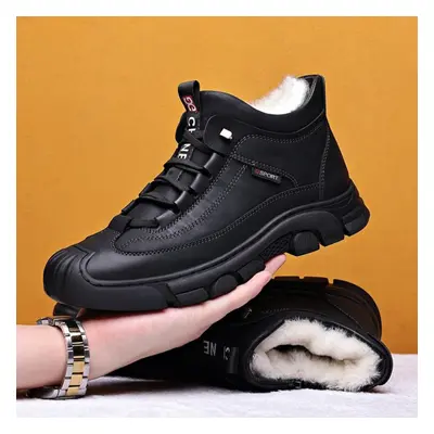 (black, 42) Men&apos;s New Winter Warm Plush And Thick Snow Boots