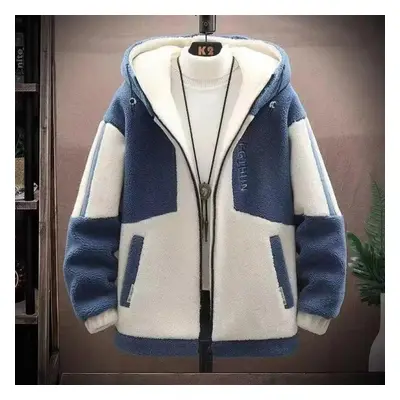 (blue, 6XL) Autumn Winter Men&apos;s Jackets Korean Fashion Streetwear Harajuku Winter Hooded Ja