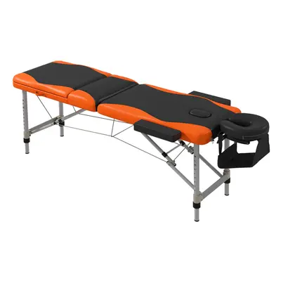 HOMCOM Portable Massage Table Beauty Therapy Couch Bed Spa Aluminum Orange