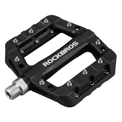 ROCKBROS Bike Pedals Nylon Fiber 9/16" Cycling Wide Platform Flat Bicycle Pedals for Road Cyclin