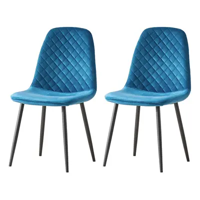 (Teal, 2) 2/4 x Dining Chairs Velvet Chair metal Legs office