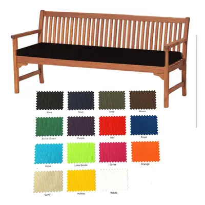 (Black Seater) Garden Outdoor Waterproof Seater Bench Pad Cushion