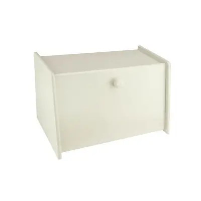 Cream Wooden Bread Bin Box Front Drop Door