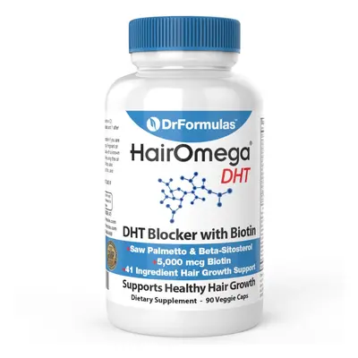 DrFormulas DHT Blocker for Men and Women | HairOmega Advanced Hair Growth Supplements with Bioti