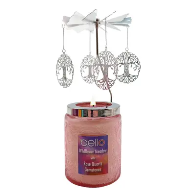 Scented Rose Quartz Candle with Candle Spinner. A Stunning Crystal Candle with Rose Quartz. The 