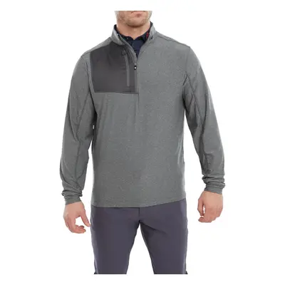 (L, Heather Charcoal) Footjoy Mens Heather Chill-Out XP Stretch Fabric Brushed Back Golf Sweater