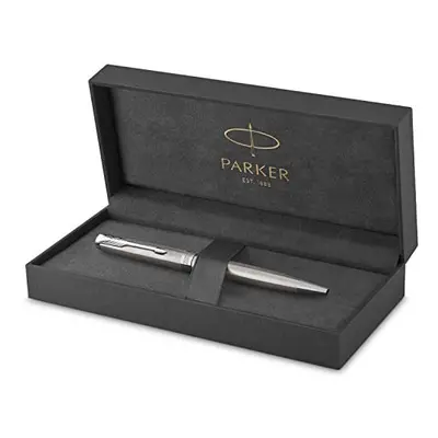 Sonnet Ballpoint Pen Stainless Steel with Palladium Trim Medium Point Black Ink Gift Box