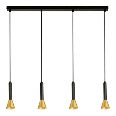 Searchlight Signal Light Bar Pendant Black, Gold Metal