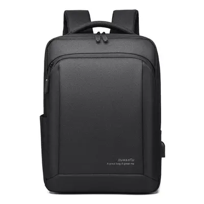 (Black) Outdoor Large Capacity Laptop Backpack USB Port Men Anti Theft School Bag Waterproof Lei