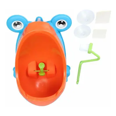 (Blue) Lovely Frog Brush Cleaning Children Potty Toilet Training Kids Urinal Kid Boy Pee Removab