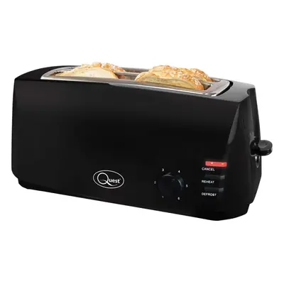 (Black) Slice Toaster (Black) - Extra wide and long slots for toasting slices of bread and bagel