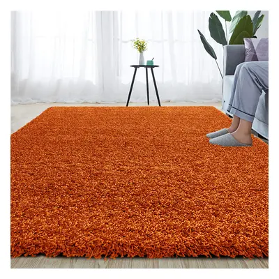 (ORANGE, X CM) EXTRA THICK HEAVY 5CM PILE SOFT LUXURIOUS SHAGGY MODERN AREA BEDROOM HALL RUG RUN