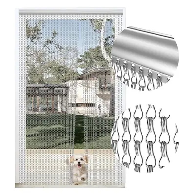 Premium Door Fly Screen Chain Curtain, x cm Aluminium Chain Curtain Metal Fly Screen Insect Scre