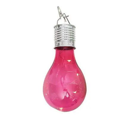 (Red) Hanging Solar LED Light Bulb Lamp Waterproof Solar Rotatable Outdoor Garden Camping Hangin