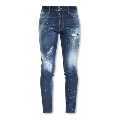 (470 Navy Blue, 38) Dsquared2 Spotted Wash Jeans