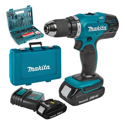 Makita 18v Cordless Lithium Drill Driver x Battery + Screwdriver Bit Set