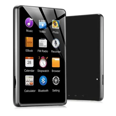 (black, 16GB) Mp4 Player 4&apos;&apos; Full Metal Touch Screen Mp3 Mp4 Music Player Bluetooth 5.