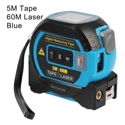 (blue, 60m) Laser Tape Measure In Digital Tape Measure High Precision Laser Rangefinder Steel Ta