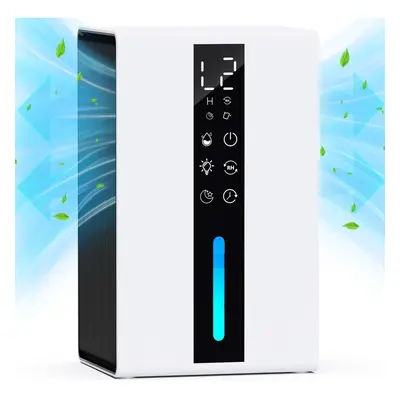 (Wonderful White) Bedroom Bathroom Dehumidifier, 1.8L Dehumidifier with Hours Timer, Working Mod