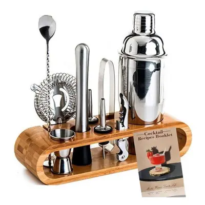 (B) 10pcs Bartending Tools Set Stainless Steel Cocktail Shaker Kit Mixology Drink Mixer Mixing G