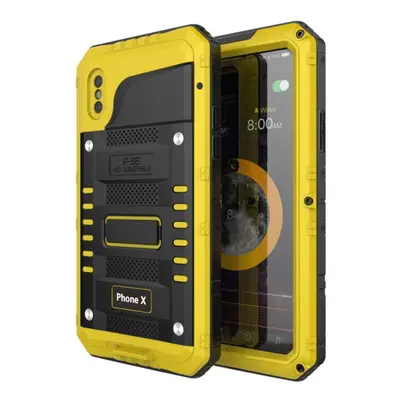 (yellow, iPhone 14) Ip68 Waterproof Shockproof Case Heavy Duty Metal Armor Protection Cover For 