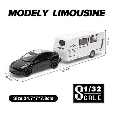 (black, 1/32-Size:34.7*7.8*7cm) 1/32 Scale Tesla Model Y Caravan Metal Diecast Alloy Toy Car Mod