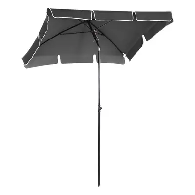 Outsunny Aluminium Sun Umbrella Parasol Patio Rectangular 2M x 1.3M Grey